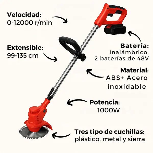Guadaña Max Turbo Blade™ - ¡De un jardín descuidado a una obra de arte en minutos! + con Batería Extra + Regalos 🎁